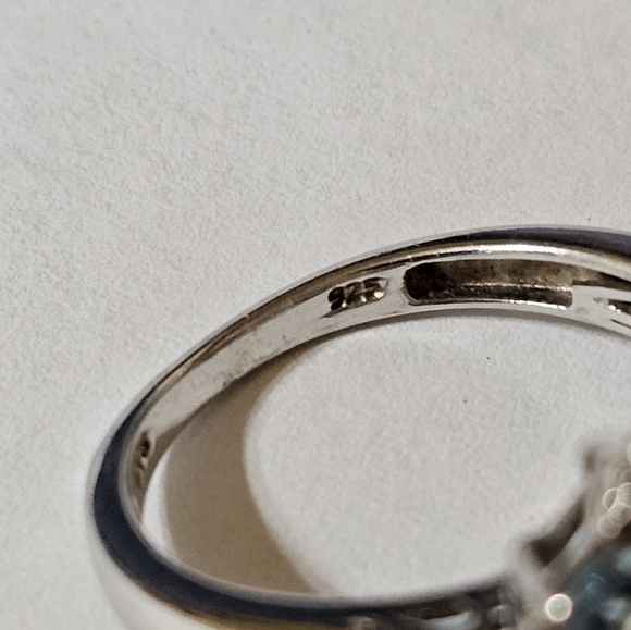 Genuine Paraiba Apatite Cluster Platinum/925 Size 6 - Picture 12 of 17